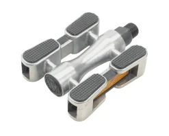 MSW Pedals & Cleats|Dimension Cruiser Pedals (Silver) (w/ Slip Grip & Reflectors)