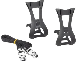 MSW Pedals & Cleats|Dimension Toe Clip & Strap Set (Black) (L/XL)