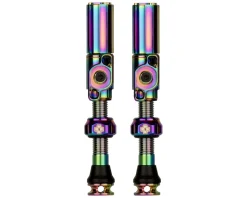 Muc-Off Tubeless Tire Tools|Tubeless Accessories|Big Bore Hybrid Tubeless Valves (Iridescent) (Pair) (Small) (30mm)