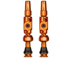 Muc-Off Tubeless Tire Tools|Tubeless Accessories|Big Bore Lite Tubeless Valves (Orange) (Pair) (Small) (30mm)
