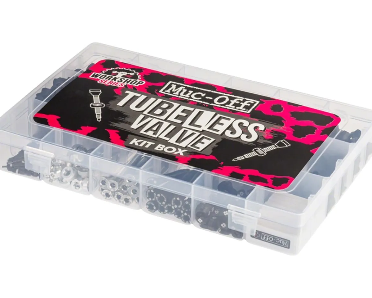 Muc-Off Tubeless Tire Tools|Tubeless Accessories|Workshop Tubeless Valve Box (Silver/Black)