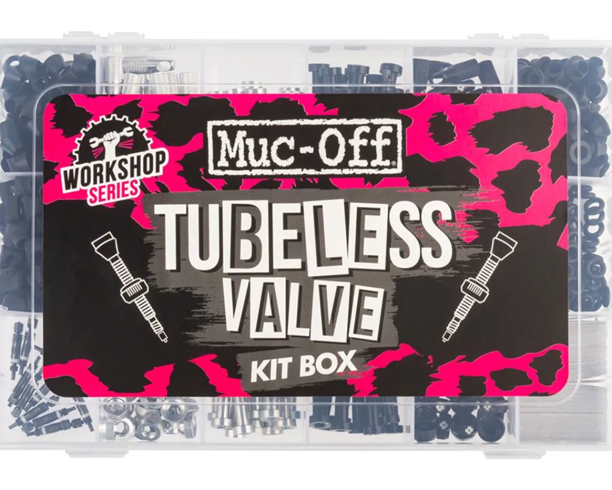Muc-Off Tubeless Tire Tools|Tubeless Accessories|Workshop Tubeless Valve Box (Silver/Black)