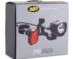 NiteRider E-Bike Parts|Bike Lights|Epro 1000 & Emax+ E-Bike Light Set (Black) (1000/150 Lumens)