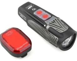 NiteRider Bike Lights|Lumina Pro 1000/Vmax+ Headlight & Tail Light Set (Black) (100/150 Lumens)