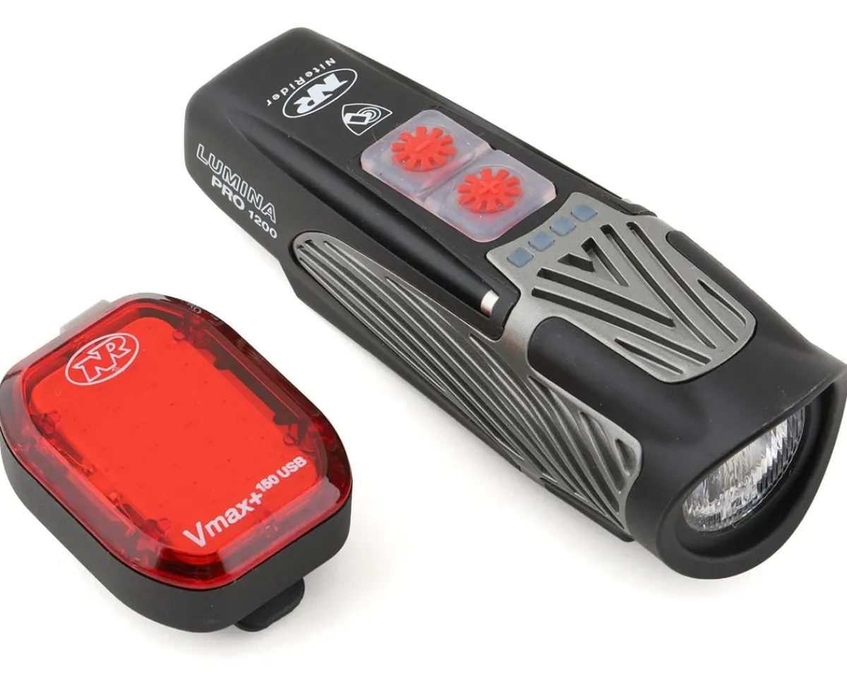 NiteRider Bike Lights|Lumina Pro 1200 /Vmax+ Headlight & Tail Light Set (1200/150 Lumens)