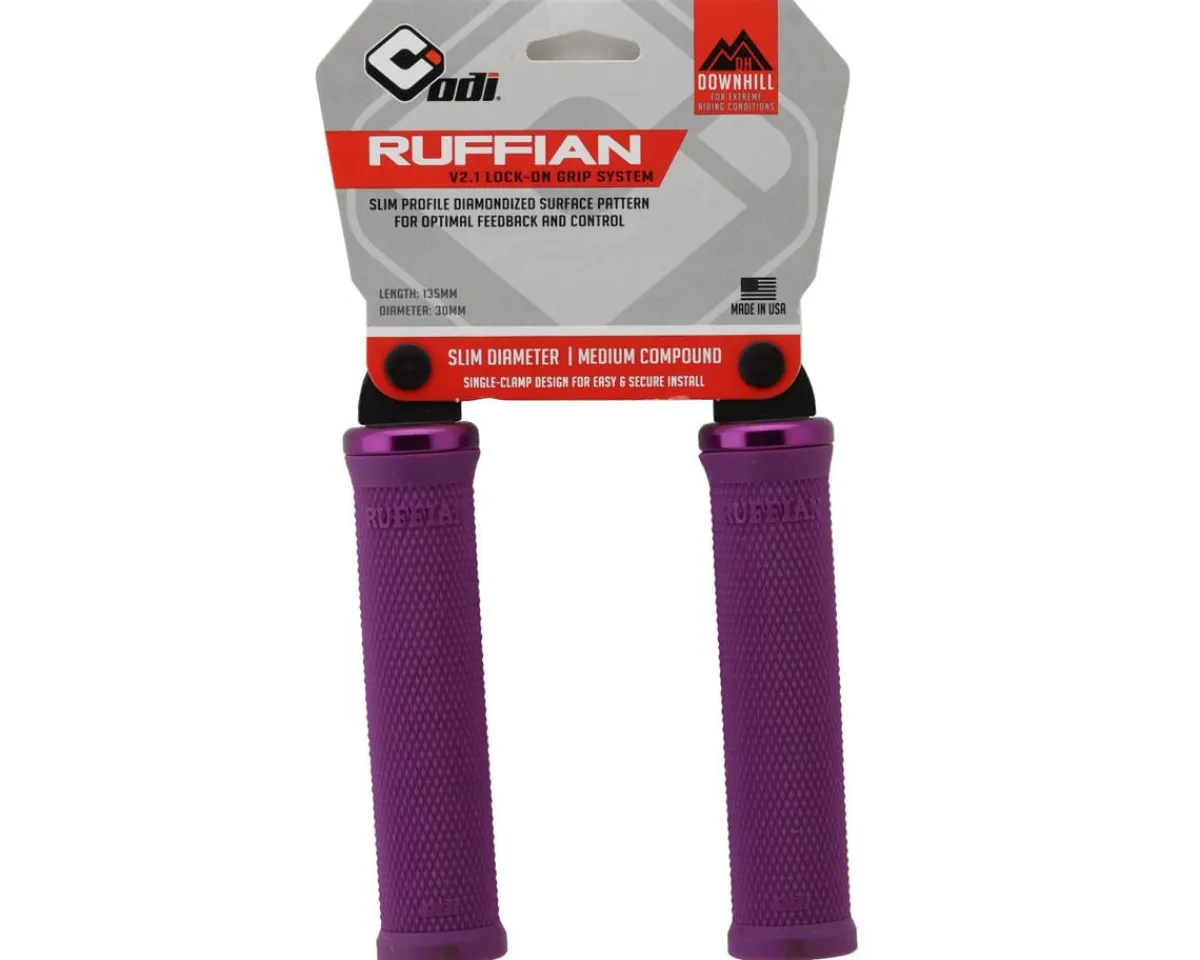 ODI Grips & Handlebar Tape|Ruffian V2.1 Lock-On Grips (Purple) (135mm)