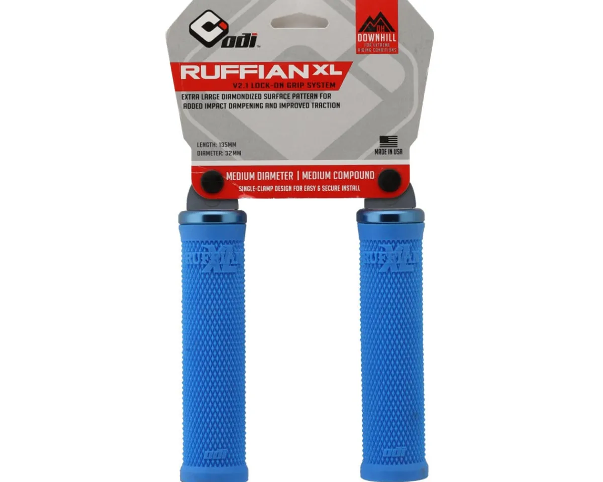 ODI Grips & Handlebar Tape|Ruffian XL V2.1 Lock-On Grips (Blue) (135mm)