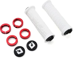 ODI Grips & Handlebar Tape|Troy Lee Designs Signature Series Lock-On Grip Set (White/Red) (130mm)