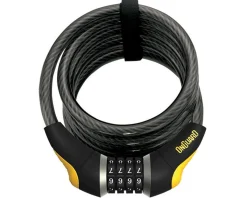 Onguard Bike Locks|Doberman Combo Cable Lock (Grey/Black/Yellow) (6' x 12mm)