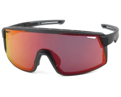 Optic Nerve Sunglasses & Goggles|Fixie Max Sunglasses (Matte Black/Aluminum) (Brown/Red Mirror Lens)