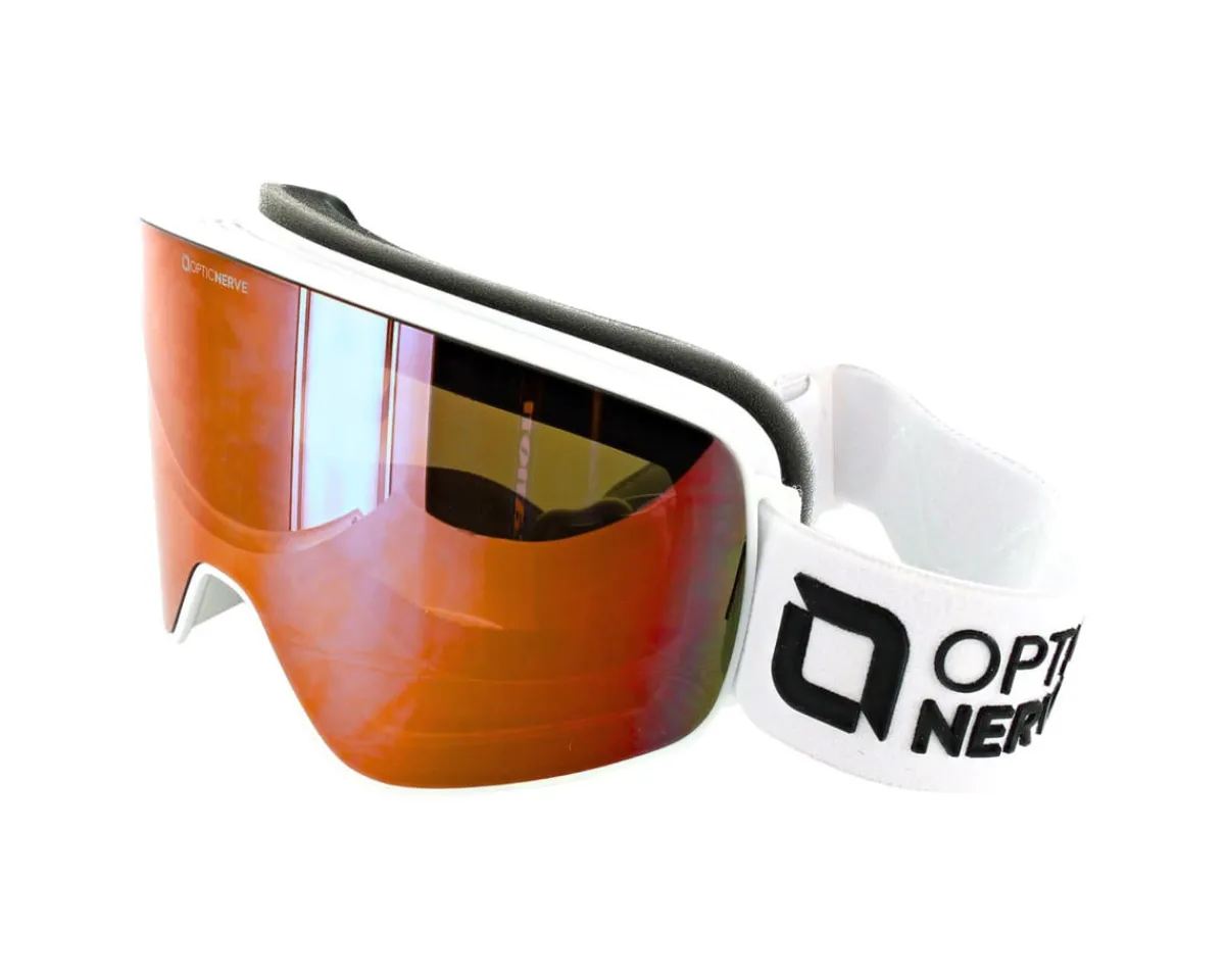 Optic Nerve Sunglasses & Goggles|South Paw Goggles (Shiny White) (Yellow/Silver Mirror Cat 1)