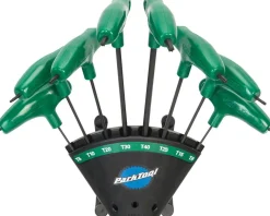 Park Tool Tools|PH-T1.2 P-Handle Torx-Compatible Wrench Set w/ Holder (Green)