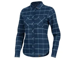 Pearl iZUMi Clothing Sale|Women'S|Women's Rove Long Sleeve Shirt (Navy/Aquifer Plaid) (XS)