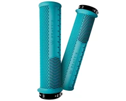 Peaty's Grips & Handlebar Tape|Race Control Knurl Thin Lock-On Grips (Turquoise) (Pair)