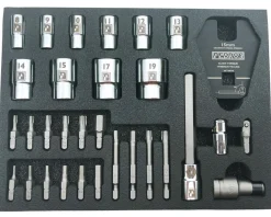 Pedro's Tools|Pro Bit & Socket Set (17 Hex & Tox Bits, 10 Sockets, Crowfoot Pedal Wrench)