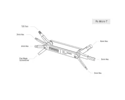 Pedro's Tools|Rx Micro-7 Multi Tool (Black) (7-Function)