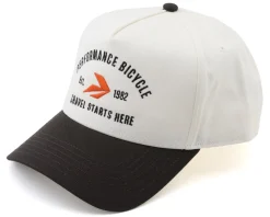 Performance Casual Clothing|Bicycle Gravel Starts Here Hat (White/Grey) (Universal Adult)