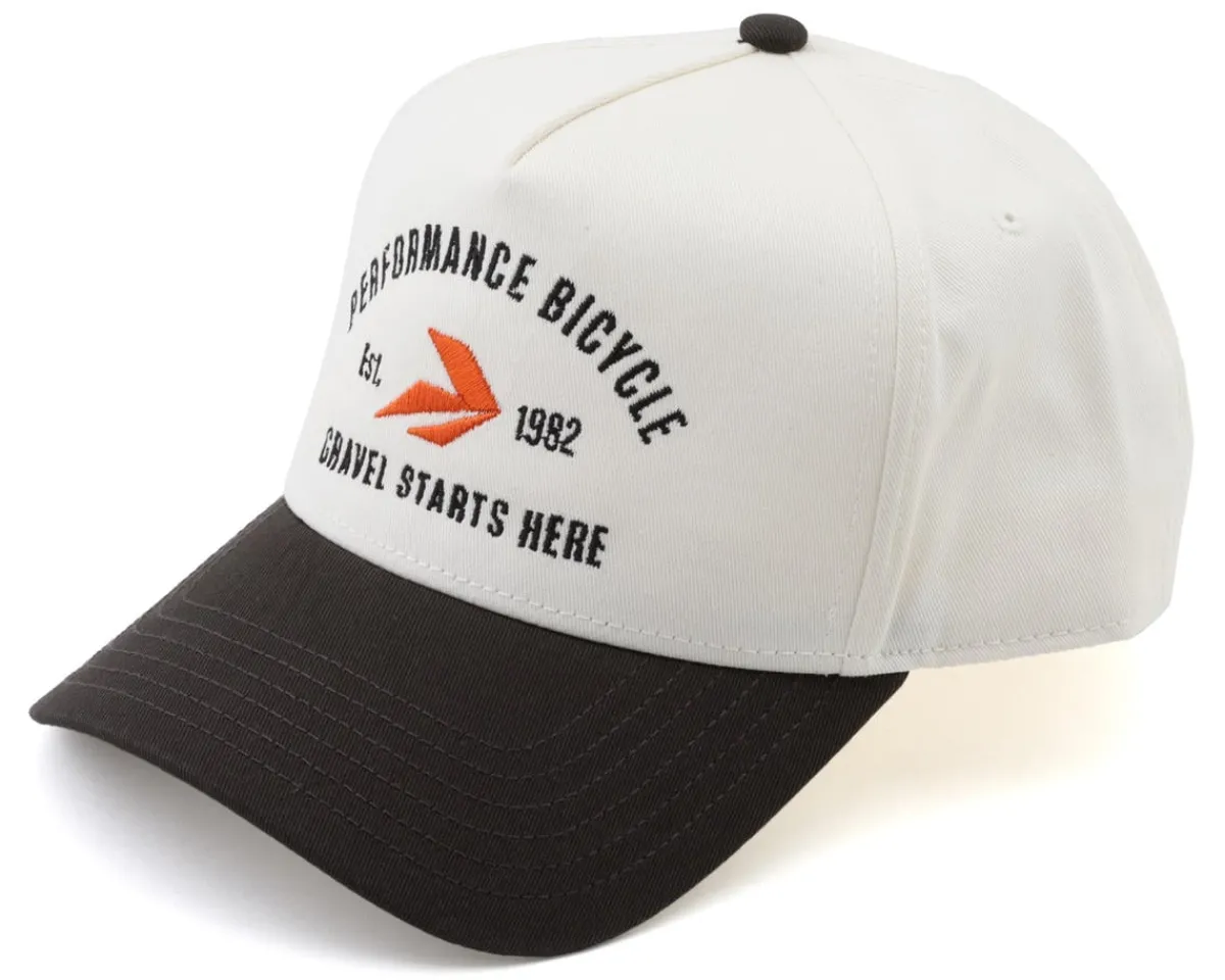 Performance Casual Clothing|Bicycle Gravel Starts Here Hat (White/Grey) (Universal Adult)
