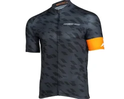 Performance Jerseys|Men's Fondo Cycling Jersey (Grey/Black/Orange) (Relaxed Fit) (XS)