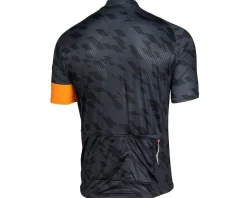 Performance Jerseys|Men's Fondo Cycling Jersey (Grey/Black/Orange) (Relaxed Fit) (XS)