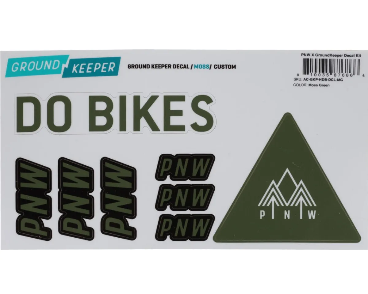 PNW Components Frame Protection & Decals|X Ground Keeper Custom Handlebar Decal Kit (Moss Green) (For Loam and Range Gen 4)