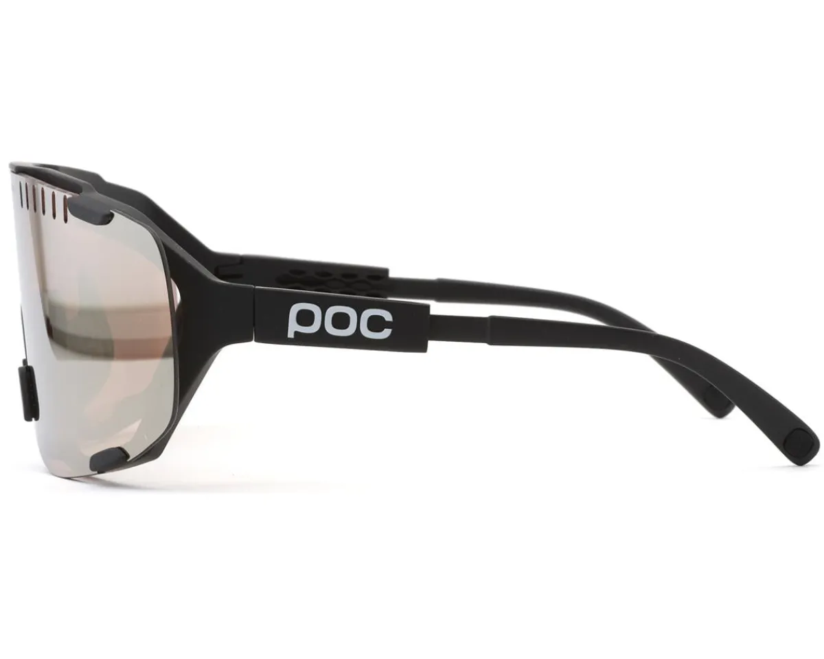 POC Sunglasses & Goggles|Devour Mid Sunglasses (Uranium Black) (Partly Sunny Silver/Clear) (Clarity Trail)