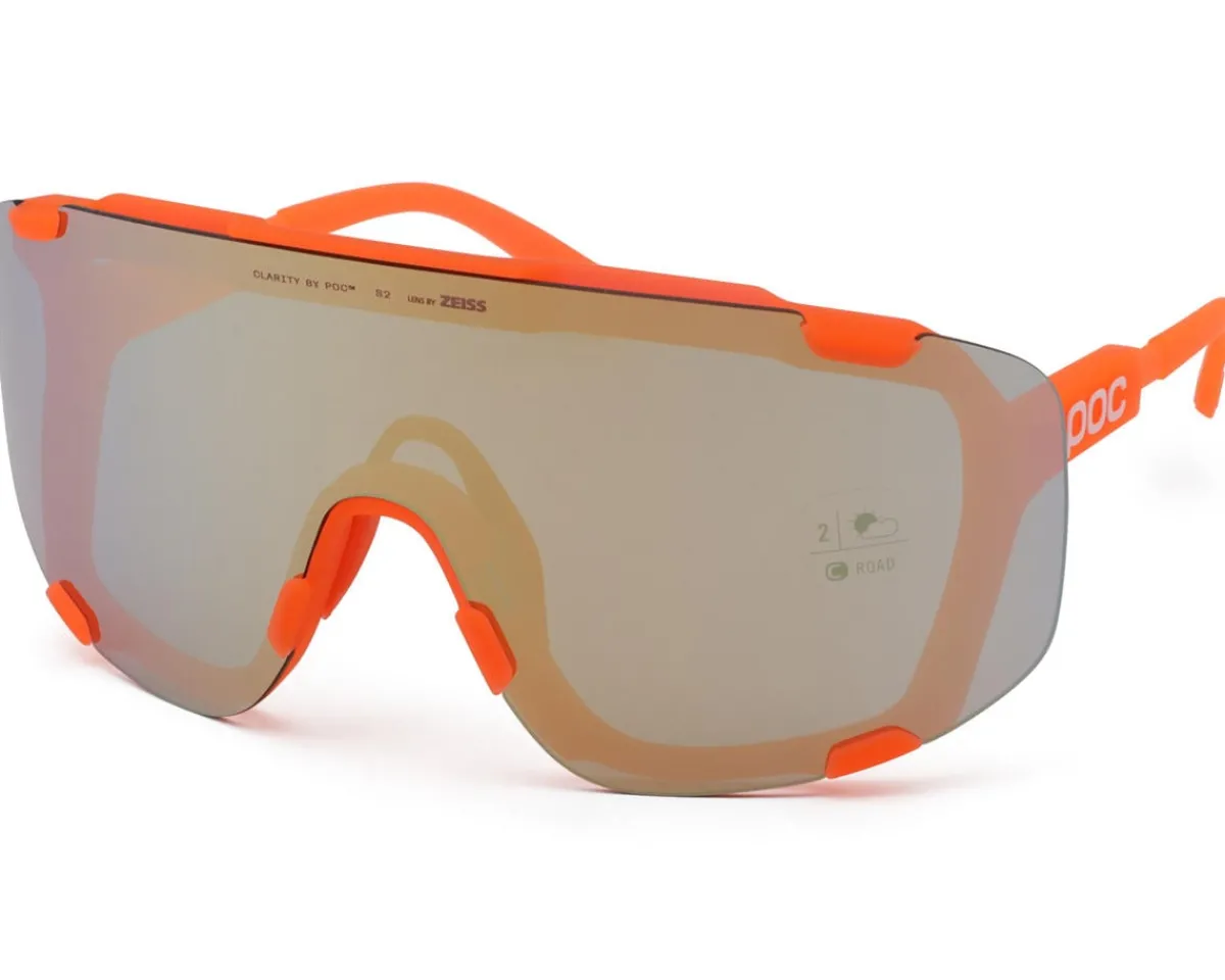 POC Sunglasses & Goggles|Devour Sunglasses (Fluorescent Orange) (Partly Sunny Gold/Clear) (Clarity Road)