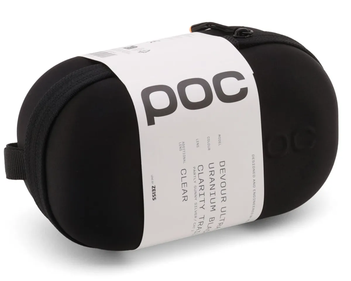 POC Sunglasses & Goggles|Devour Ultra Sunglasses (Uranium Black) (Partly Sunny Silver/Clear) (Clarity Trail)
