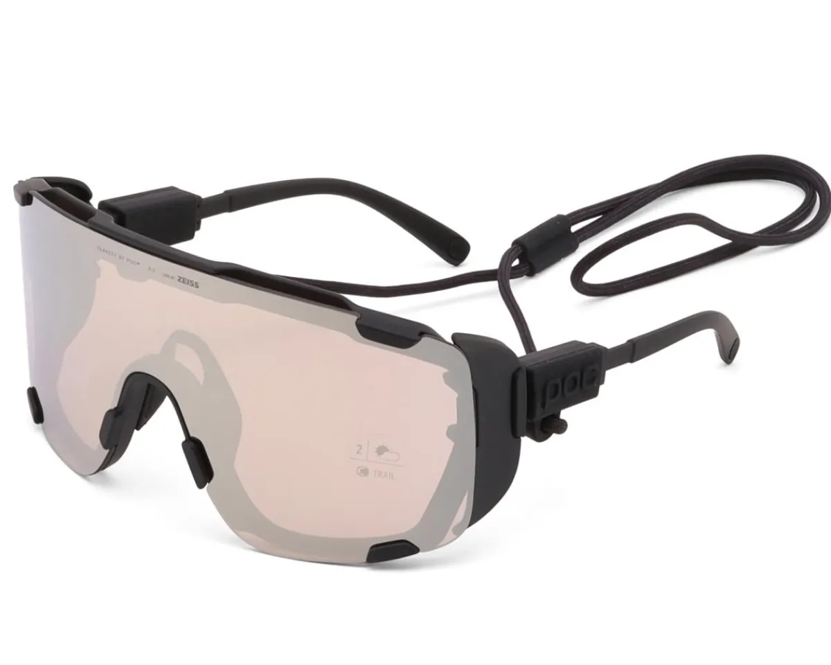 POC Sunglasses & Goggles|Devour Ultra Sunglasses (Uranium Black) (Partly Sunny Silver/Clear) (Clarity Trail)