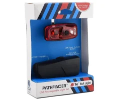 Portland Design Works Bike Lights|Pathfinder Headlight and Io Tail Light Set (Black/Red) (200 Lumens)