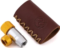 Portland Design Works Pumps & Co2|Pumps & Co2|Tiny Object CO2 Inflator (Silver/Gold) (w/ Leather Holder)
