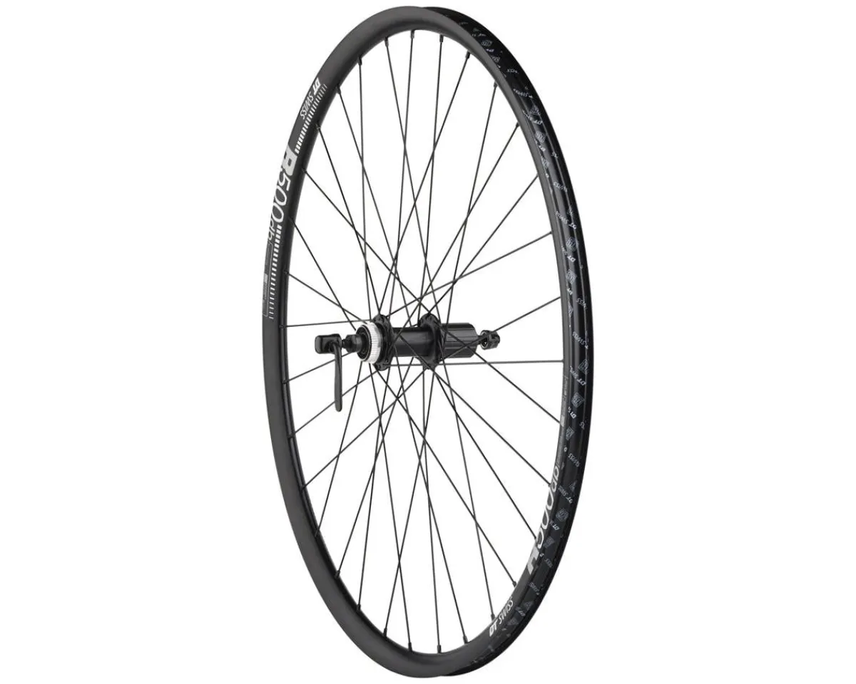 Quality Wheels Wheels & Parts|Shimano/DT Swiss R500 Disc Wheelset (Black) (Shimano HG) (QR x 100, QR x 135mm) (700c) (Centerlock) (Tubeless)
