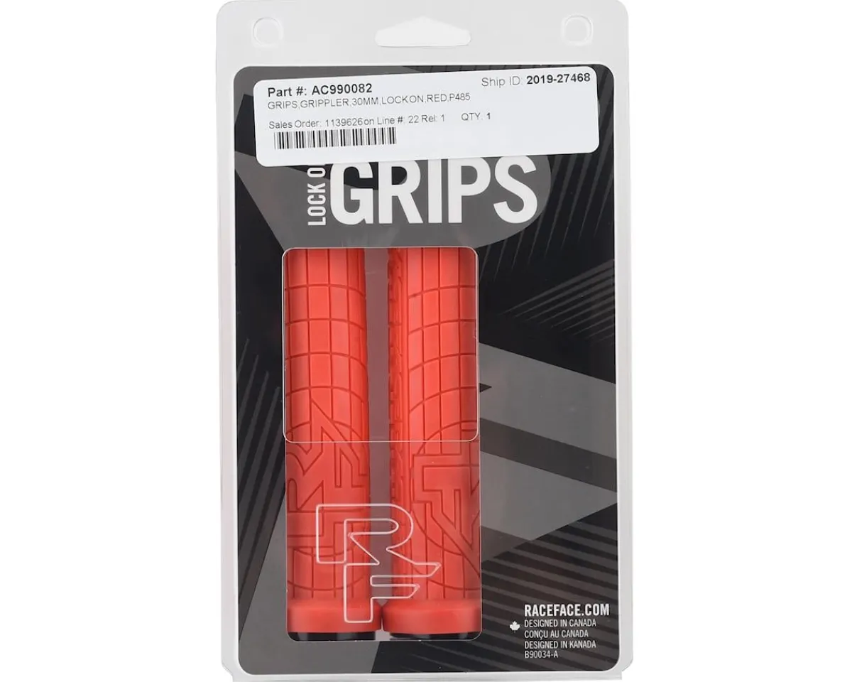 Race Face Grips & Handlebar Tape|Grippler Lock-On Grips (Red) (30mm)
