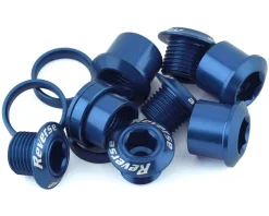 Reverse Components Chainrings & Accessories|Chainring Bolt Set (Blue) (4 Pack)