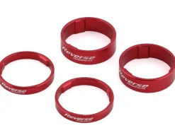 Reverse Components Headsets & Spacers|Ultralight Headset Spacer Set (Red) (4)