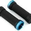 Reverse Components Grips & Handlebar Tape|Youngstar Lock-On Grips (Black/Light Blue)