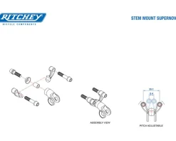 Ritchey Stems & Parts|Mounts & Handlebar Accessories|Universal Stem Mount (Black) (Narrow Spacing) (For Supernova Headlight)