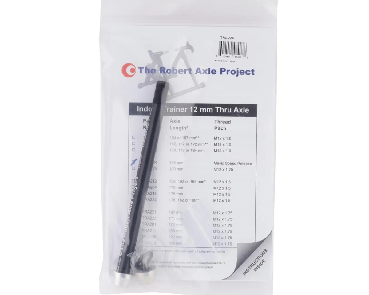 Robert Axle Project Wheels & Parts|Indoor Trainers|12mm Trainer Thru-Axle (Black) (Mavic) (165mm)