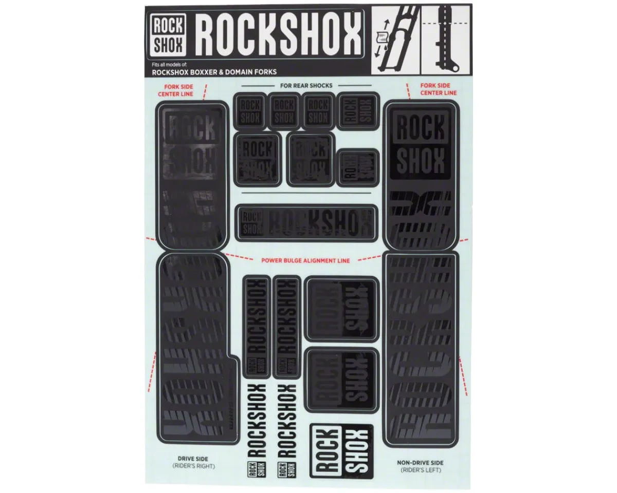 RockShox Frame Protection & Decals|Decal Kit (35mm) (Dual Crown) (Stealth Black)