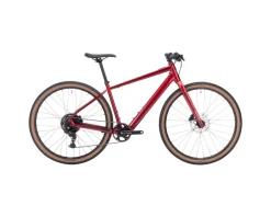 Salsa Gravel Bikes|E-Bikes|Confluence Flat Bar Gravel E-Bike (Canyon Red) (XS) (Shimano Essa) (1 x 8-Speed)