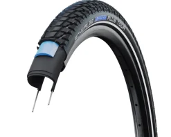 Schwalbe E-Bike Parts|Tires|Marathon Plus Tour Tire (Black/Reflex) (700c) (38mm) (Wire) (Addix Green/SmartGuard)