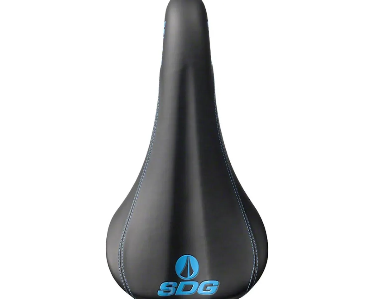 SDG Saddles & Seats|Bel-Air RL Saddle (Black/Cyan) (Steel Rails) (140mm)