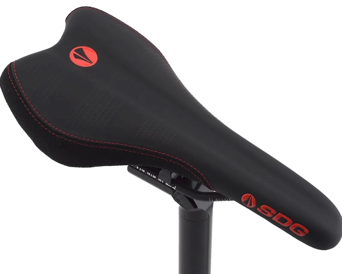SDG Saddles & Seats|Radar Mountain Saddle (Black/Red) (Titanium Rails) (138mm)