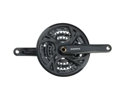 Shimano Cranksets & Parts|Holiday Shopping|Altus FC-M371 Crankset (Black) (3 x 9 Speed) (Square Taper) (170mm) (48/36/26T) (w/ Chain Guard)