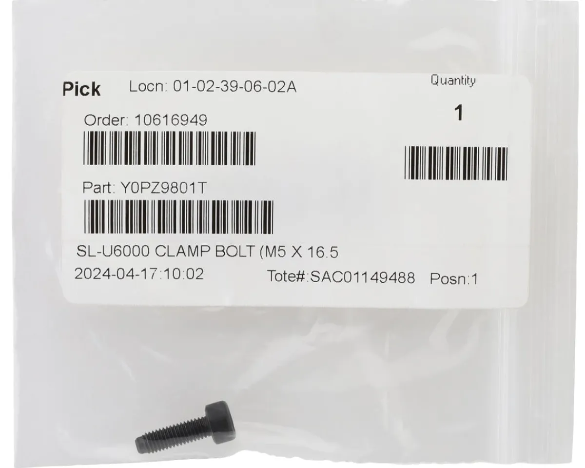 Shimano Shifters|Replacement Parts|CUES SL-U6000 Shifter Clamp Bolt (Black) (Single) (M5 x 16.5mm)