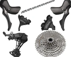 Shimano Groupsets|CUES 1 x 10 Speed Road/Gravel Groupset (Black) (w/ Hydraulic Disc Calipers)