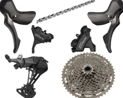 Shimano Groupsets|CUES 1 x 11 Speed Road/Gravel Groupset (Black) (w/ Hydraulic Disc Calipers)