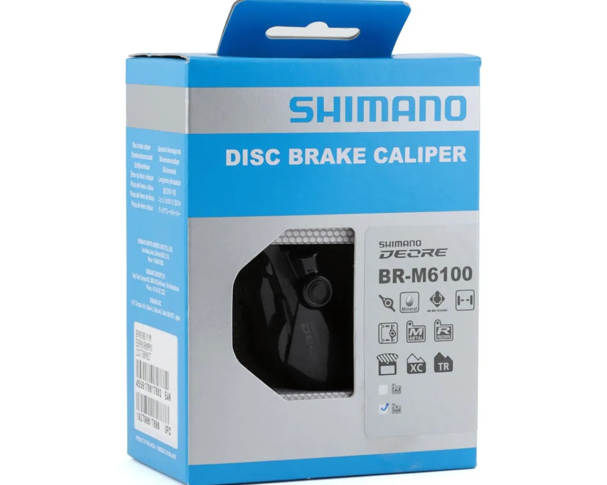 Shimano Brakes|Holiday Shopping|Deore BR-M6100 Disc Brake Caliper (Black) (2-Piston) (Hydraulic) (Front or Rear) (Post Mount) (No Adapter)