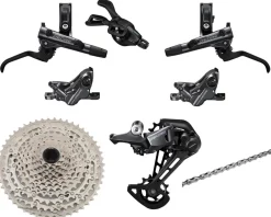 Shimano Groupsets|Deore M6100 Mountain Bike Groupset (Black) (1 x 12 Speed) (4-Piston Brakes)