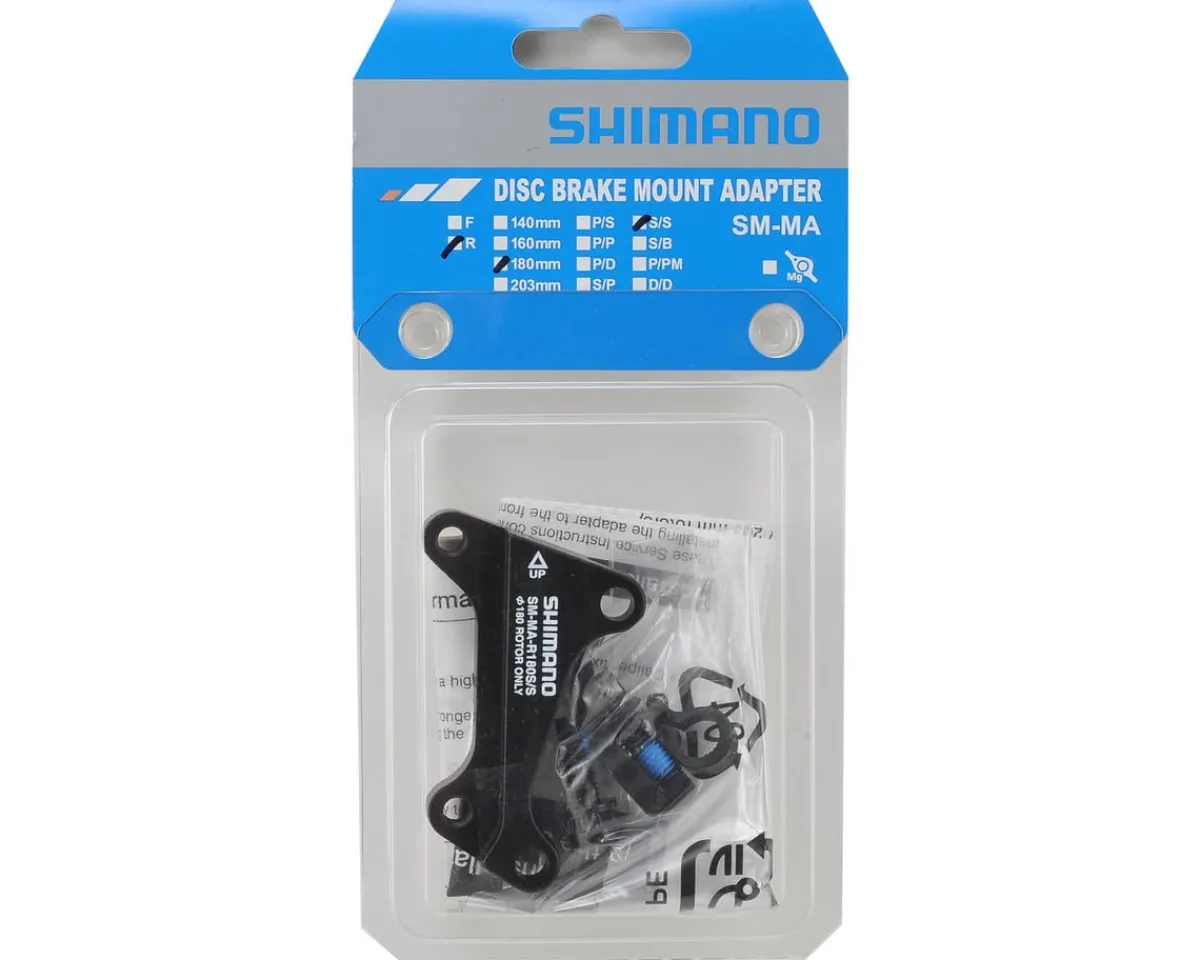 Shimano Brakes|Disc Brake Adapters (Black) (For IS Caliper) (R180S/S) (IS to IS) (180mm Rear)